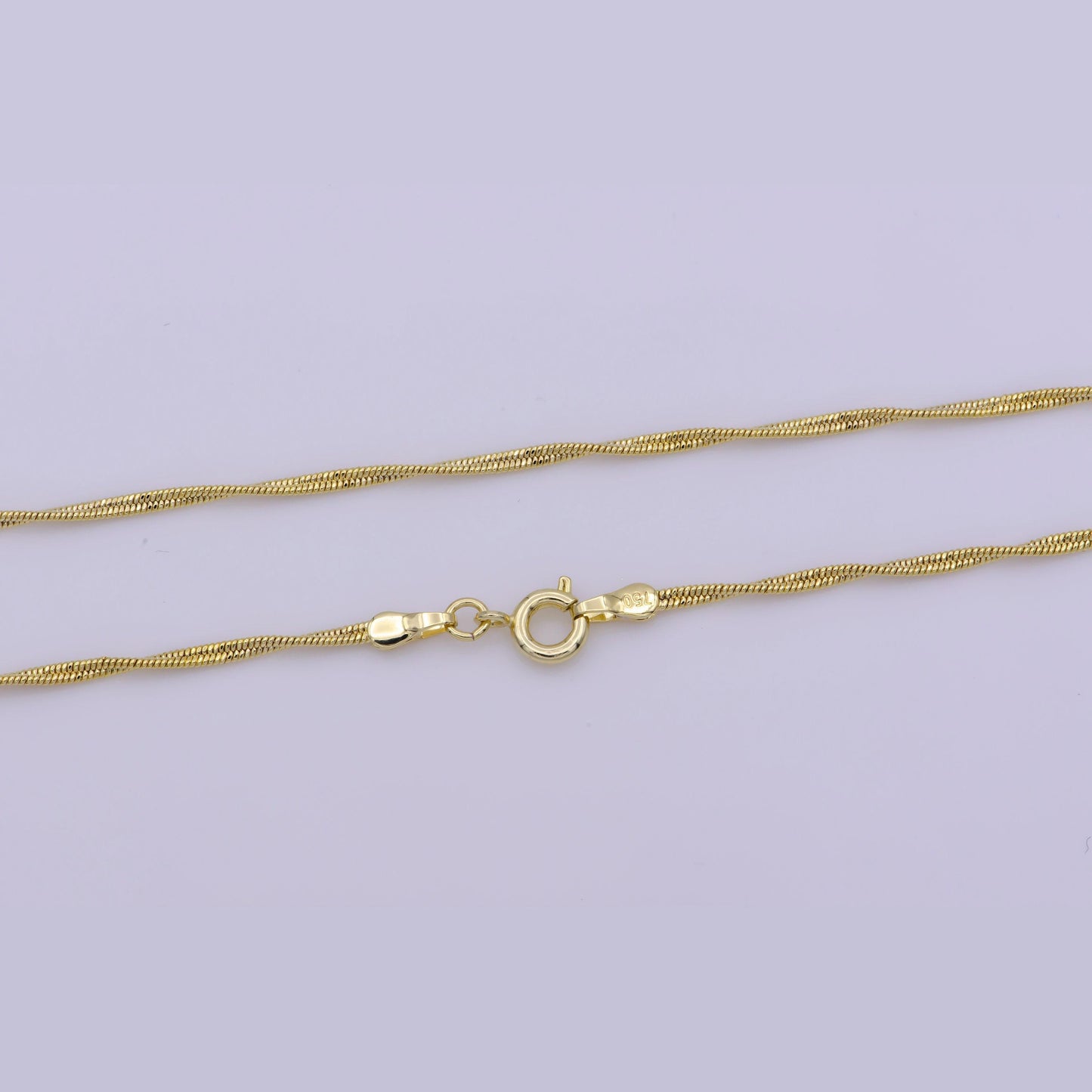 1pc 18" 1.7 mm singapore gold herringbone necklace chain, twisted layering chain dainty necklace,for pendant charm necklace making, wa-397