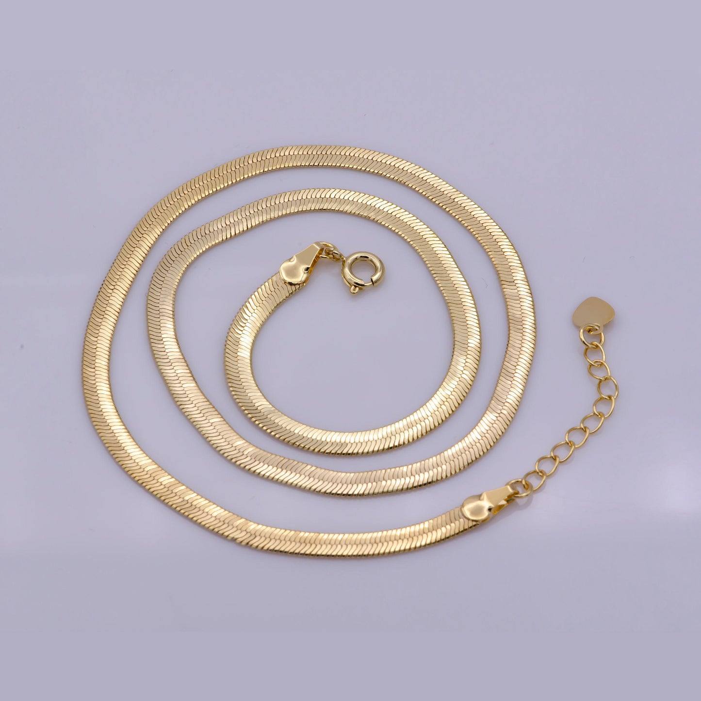 4mm gold herringbone necklace, delicate gold necklace dainty snake gold necklace, gift for her, everyday necklace christmas gift, wa-364
