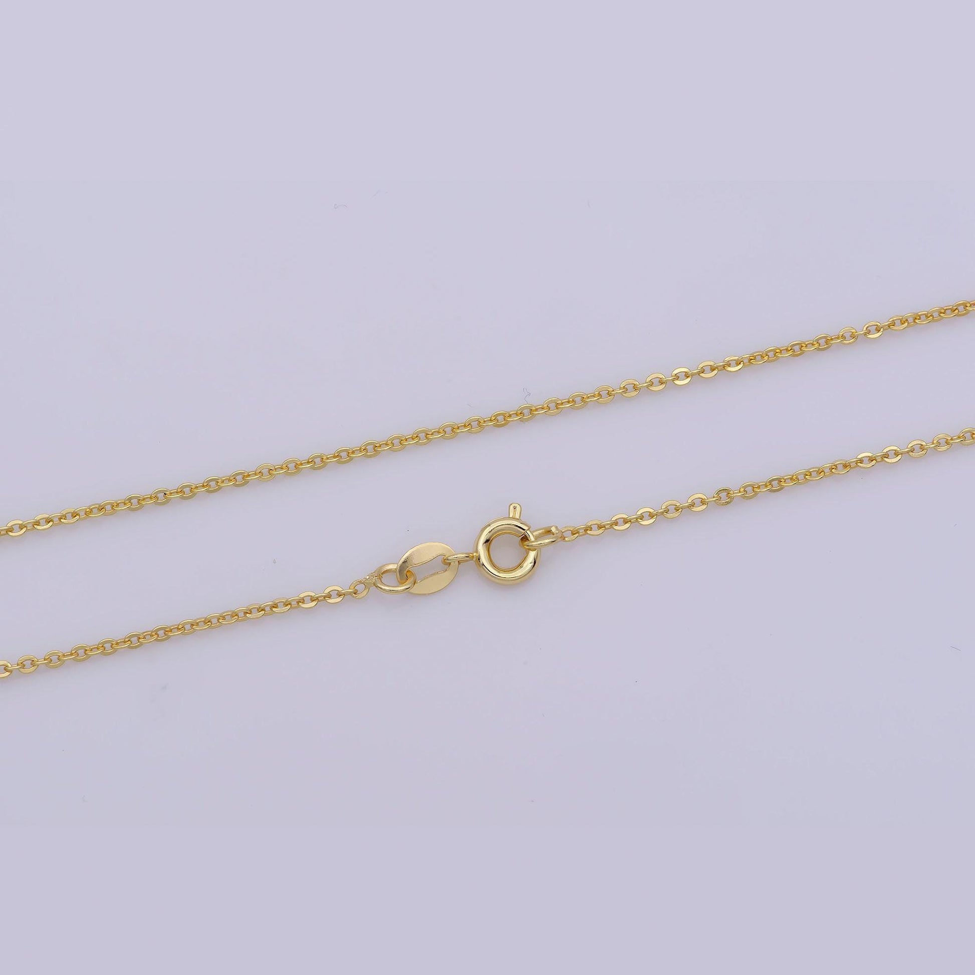 1pc 17.7'' ready to use gold rolo necklace chain, layering box rolo chain dainty necklace, for pendant charm necklace making, wa-282