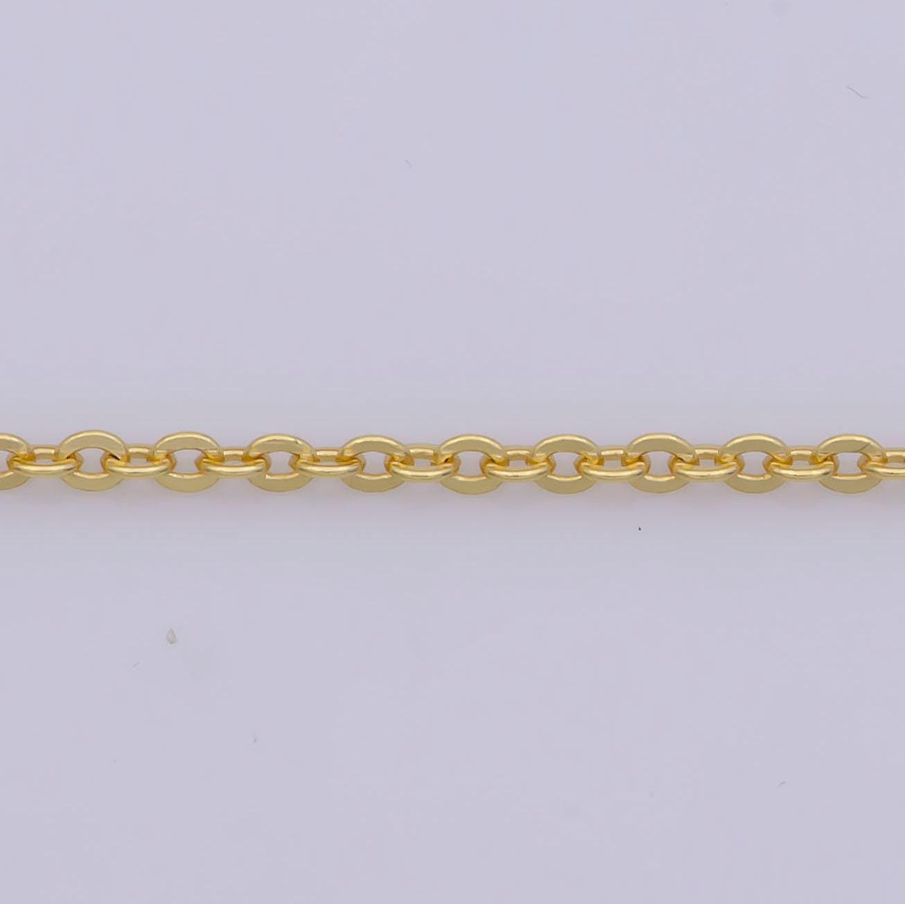 1pc 15.7'' ready to use gold rolo necklace chain, layering box rolo chain dainty necklace, for pendant charm necklace making, wa-277