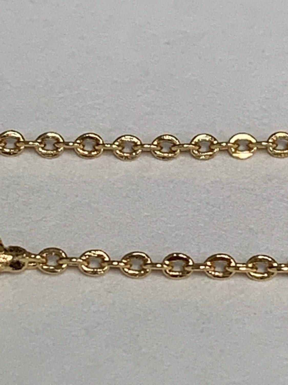 1pc 19.6' ready to use gold rolo necklace chain, layering rolo chain dainty necklace, for pendant charm necklace making, wa -272