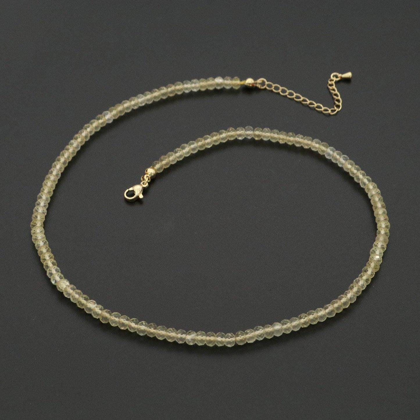 Dainty citrine necklace gemstone minimalist jewelry beaded healing stone necklace with lobster clasp wa-260