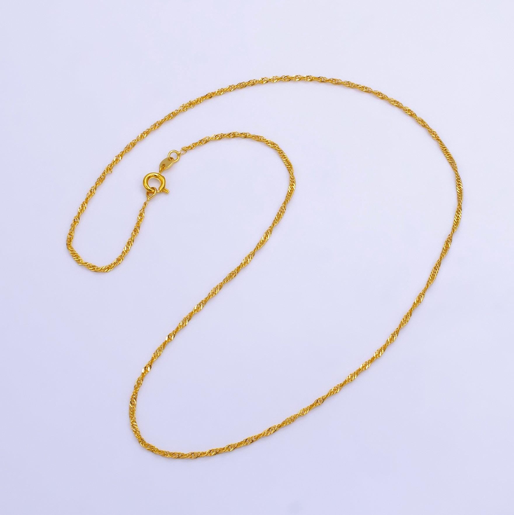 24k gold filled 18 inch ready to use intertwined necklace chain singapore twisted dainty necklace unique charm necklace making wa2514