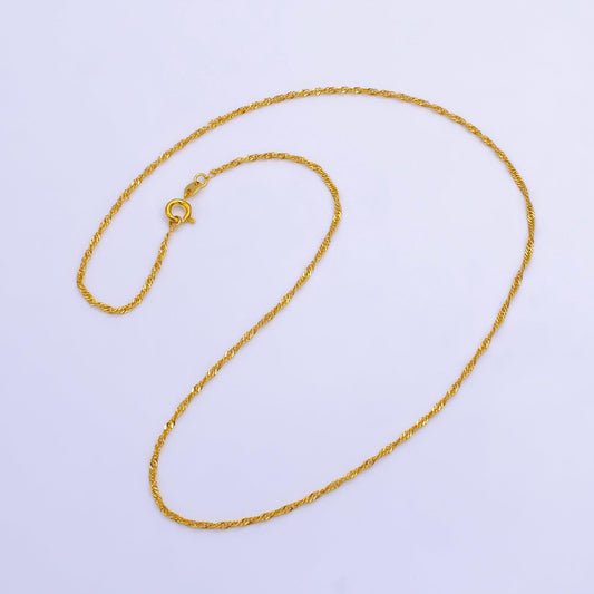 24k gold filled 18 inch ready to use intertwined necklace chain singapore twisted dainty necklace unique charm necklace making wa2514