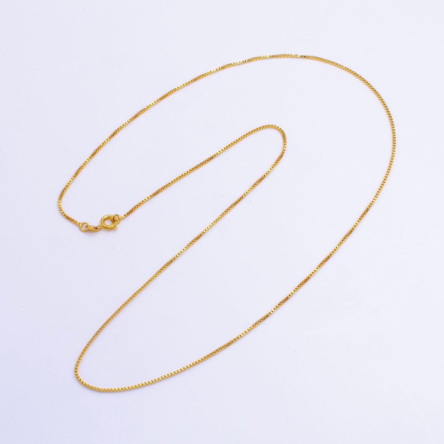 24k gold filled 1mm box chain 21 inch necklace | wa-2512