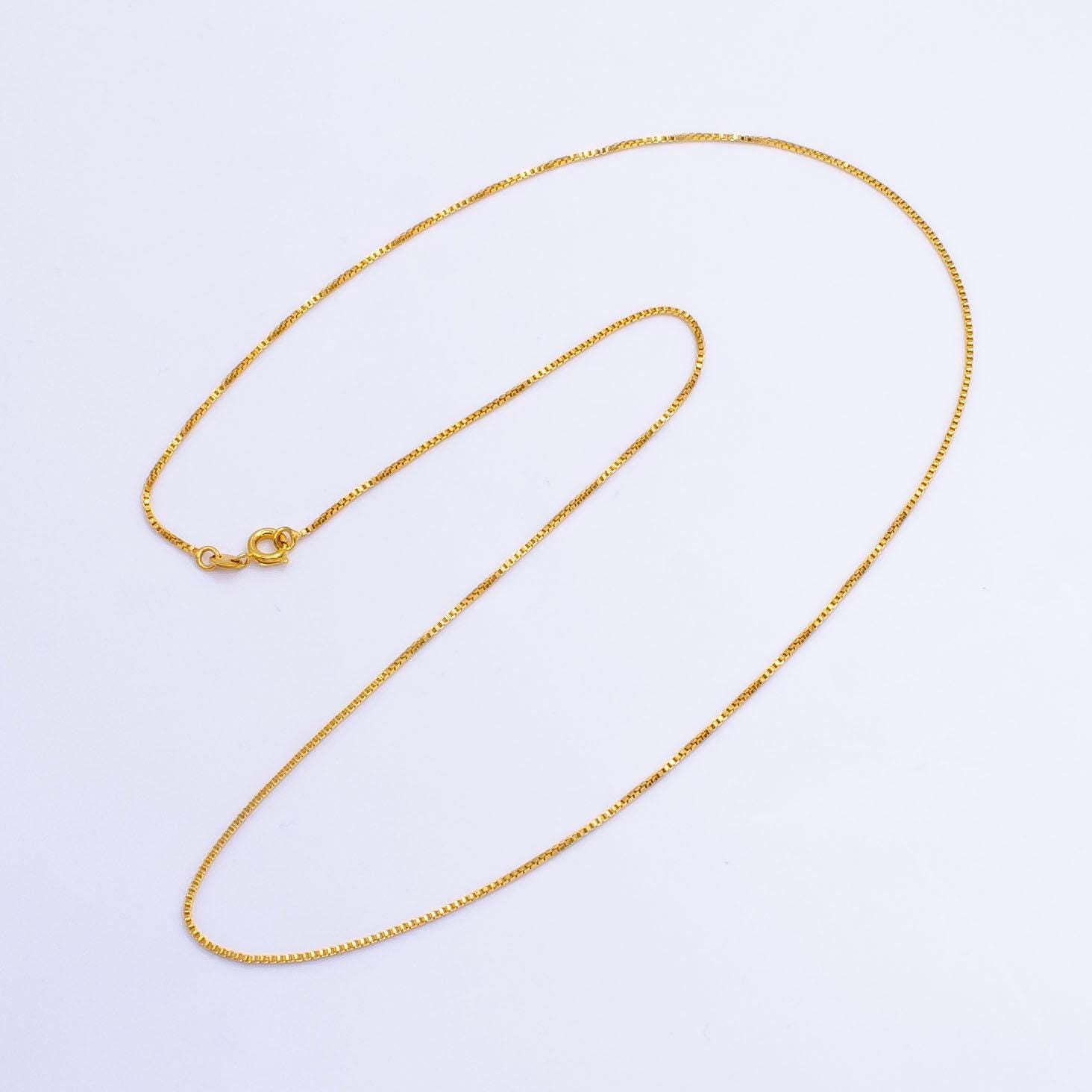 24k gold filled 1mm box chain 21 inch necklace | wa-2512
