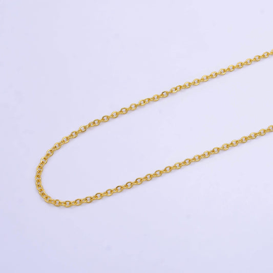 Dainty cable chain 24k gold filled cable woman necklace 17.5 inch for diy jewelry making supply wa-2502