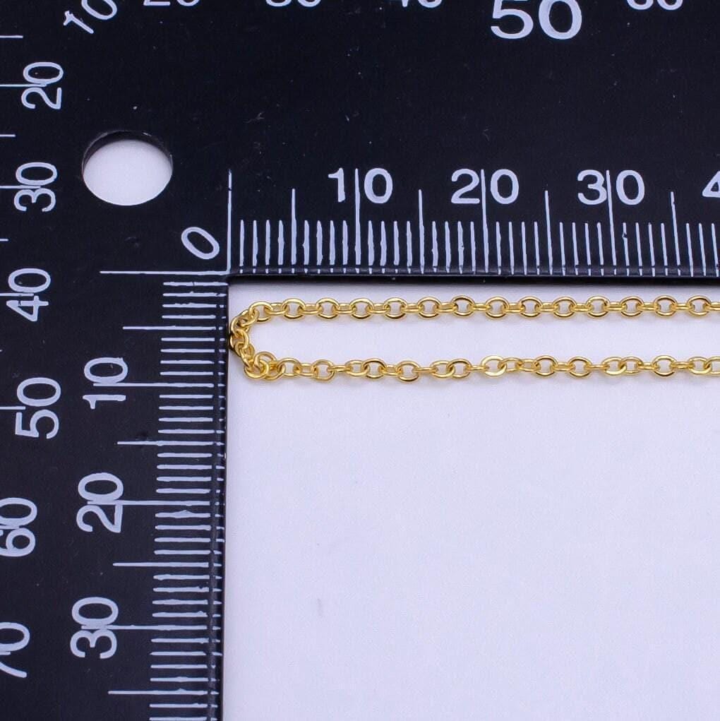 Dainty cable chain 24k gold filled cable woman necklace 17.5 inch for diy jewelry making supply wa-2502