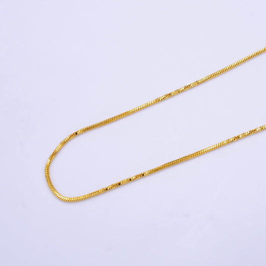 1.2mm gold snake chain necklace, 24k gold filled 18" snake link ready to wear necklace | wa-2500