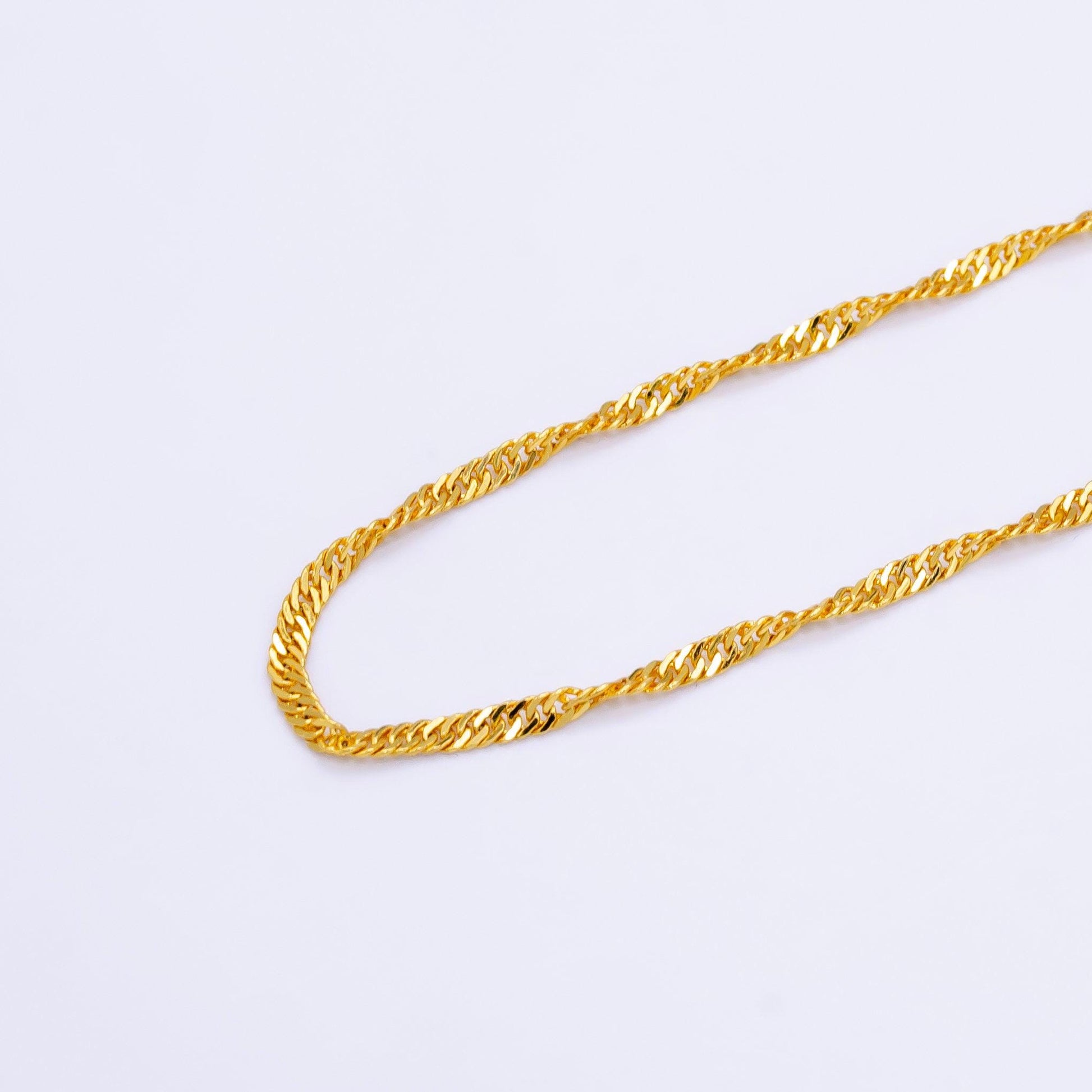 24k gold filled 16'' ready to use intertwined necklace chain singapore twisted dainty necklace unique charm necklace making wa2496