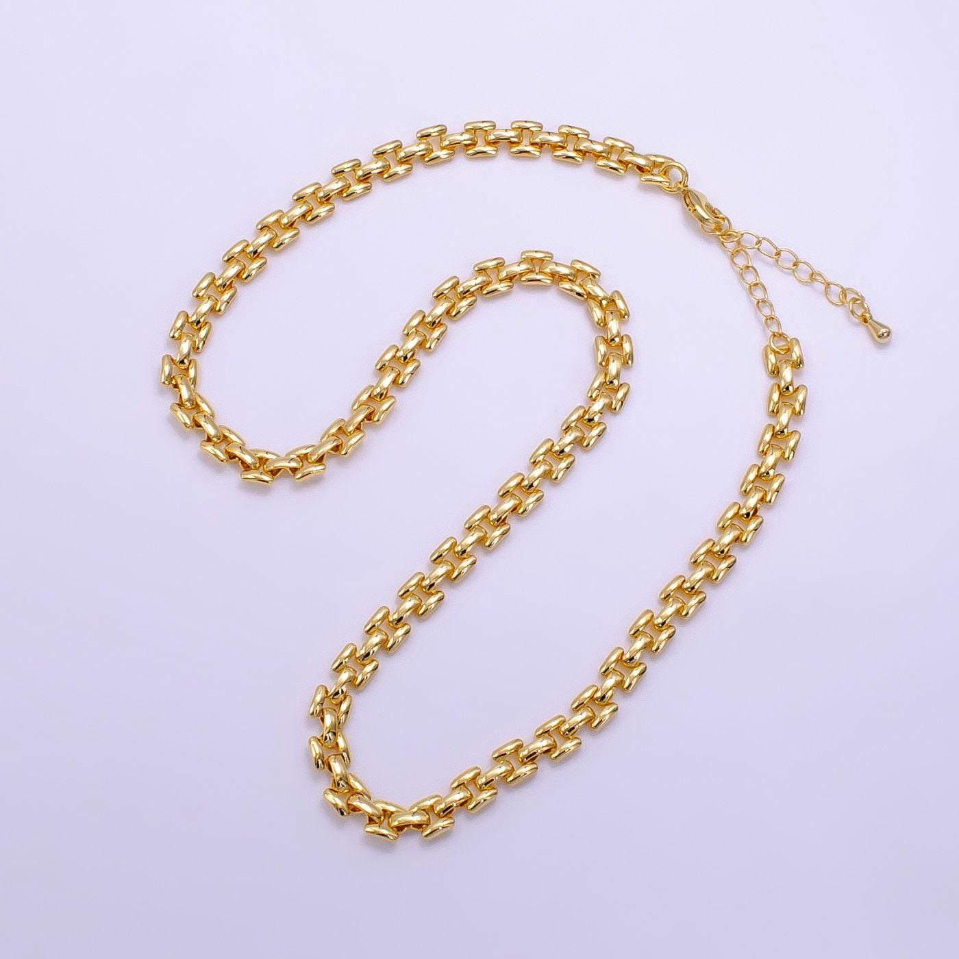 Bold gold panther chain necklace 16 inch long layering necklace statement necklace in 14k gold filled jewelry gift for her wa2474