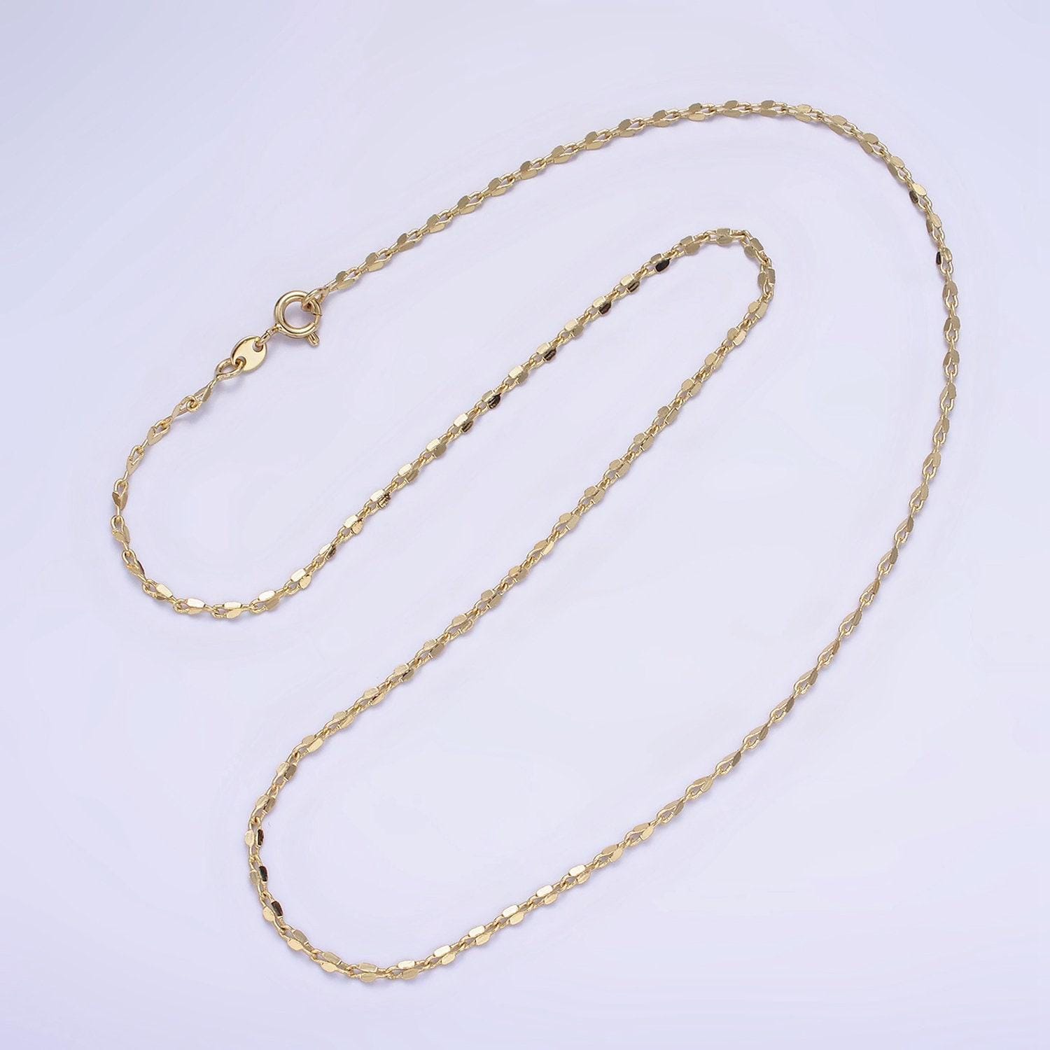 14k gold filled dapped cable chain necklace 18 inch long ready to wear necklace for layering jewelry inspired wa-2466