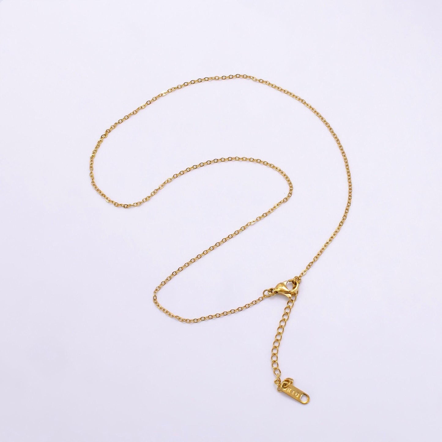 1pc 15.7'' ready to use gold thin cable necklace chain, small paperclip chain dainty necklace, for pendant charm necklace wa2450