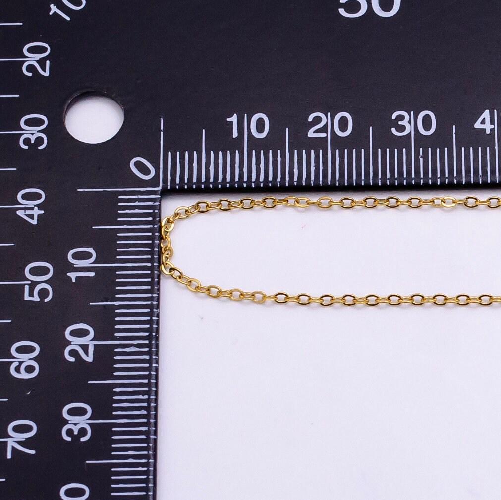 1pc 15.7'' ready to use gold thin cable necklace chain, small paperclip chain dainty necklace, for pendant charm necklace wa2450