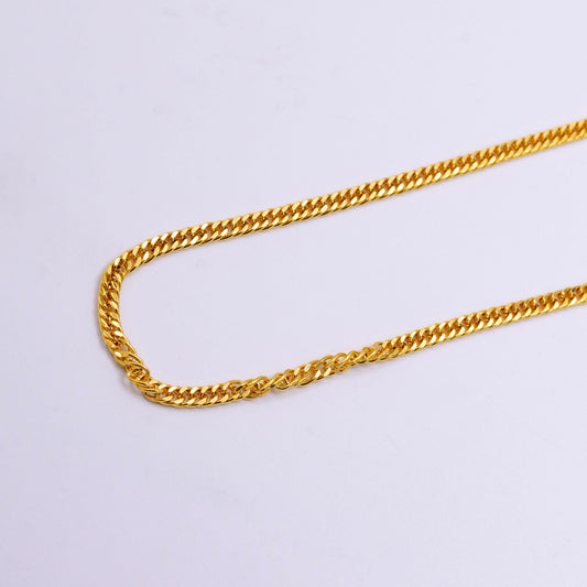 24k gold filled cuban chain 4mm curb chain necklace miami cuban curb link chain necklace wholesale wa2446