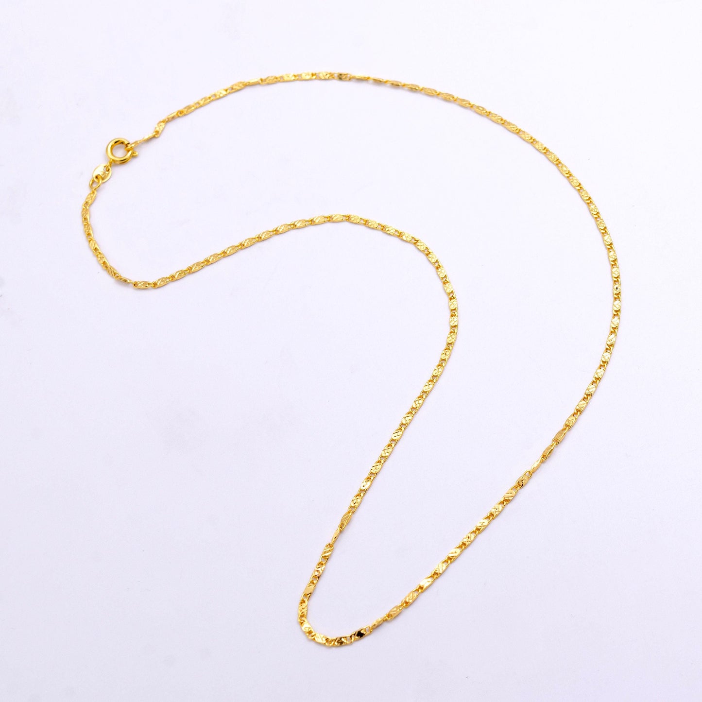 Gold scroll chain necklace, fancy snail chain s curb chain 17.7 inch necklaces for necklace supply wa-2445