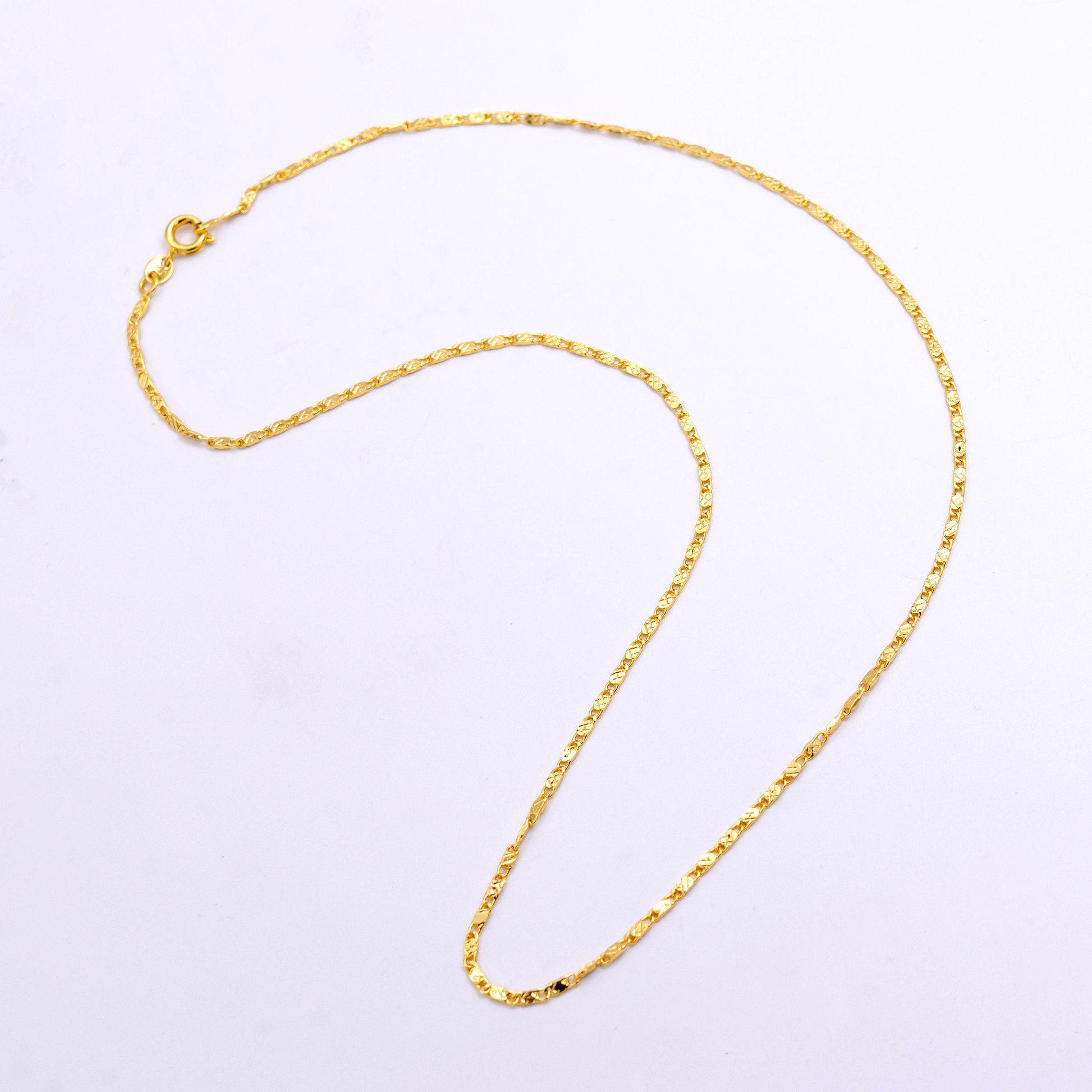 Gold scroll chain necklace, fancy snail chain s curb chain 17.7 inch necklaces for necklace supply wa-2445
