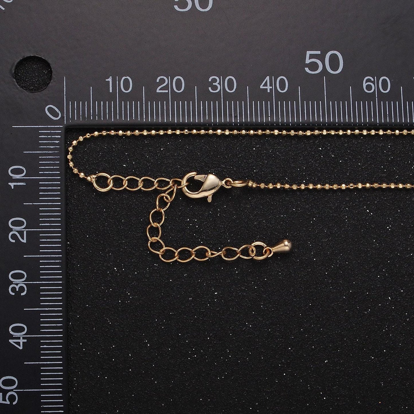 Adjustable faceted ball chain necklace 24k gold filled round bead chain necklace for charm wa-2428