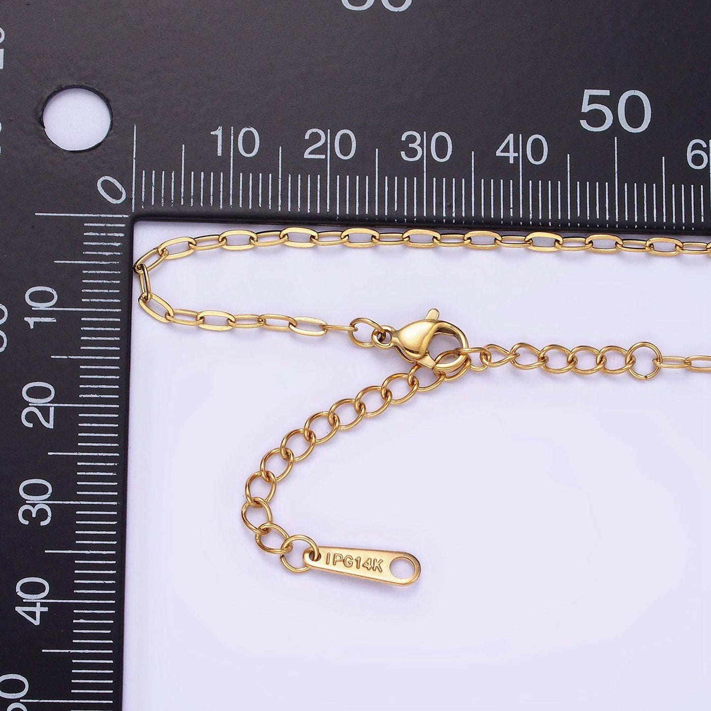 Stainless steel 2mm paperclip chain 16 inch choker necklace | wa-2420