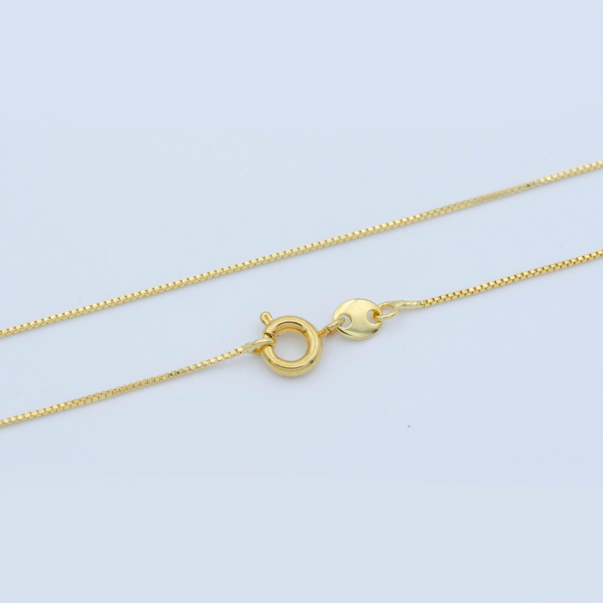 1pc 17.5'' ready to wear gold square box chain necklace, layering dainty box chain jewelry making with pendant charm supplies,wa-242