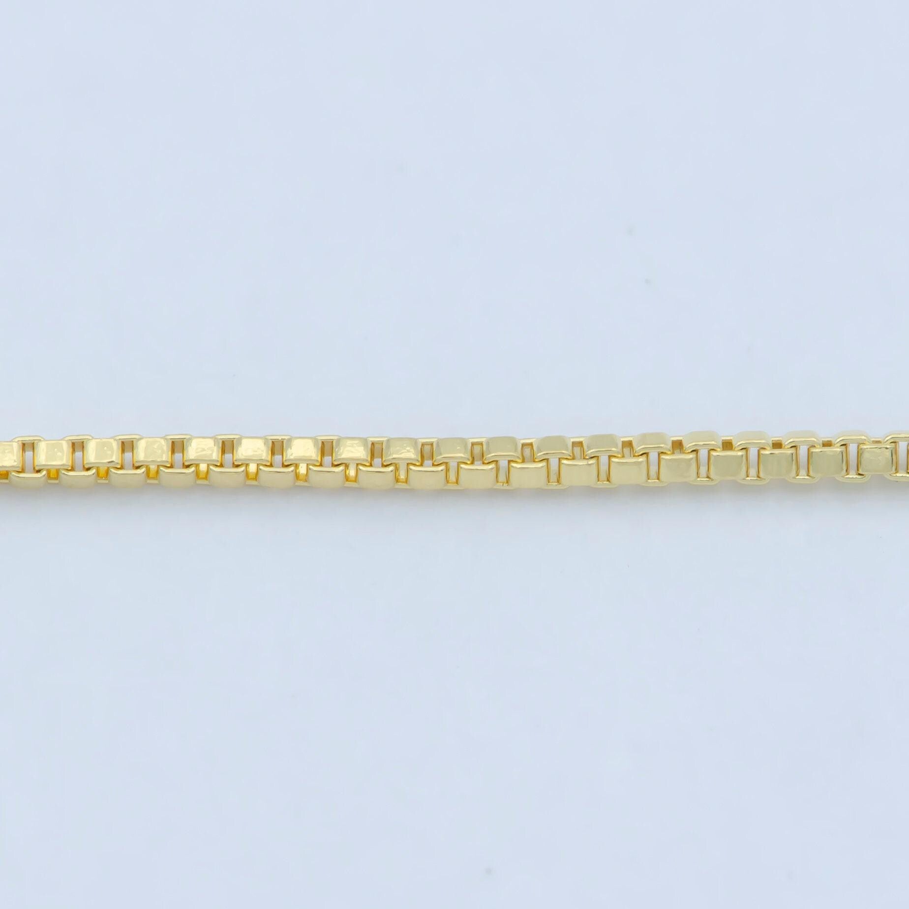 1pc 17.5'' ready to wear gold square box chain necklace, layering dainty box chain jewelry making with pendant charm supplies,wa-242