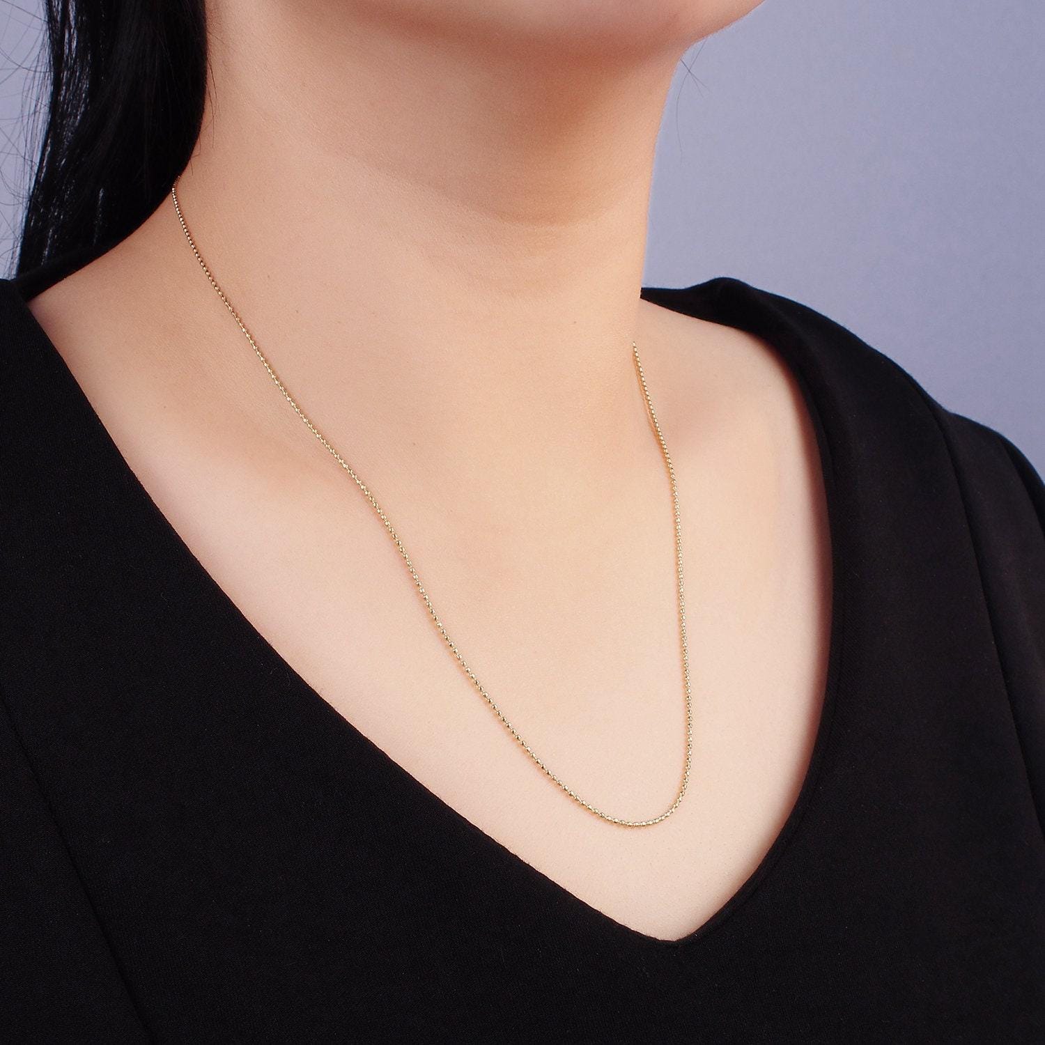 Stainless steel 1mm bead 21 inch layering necklace | wa-2416