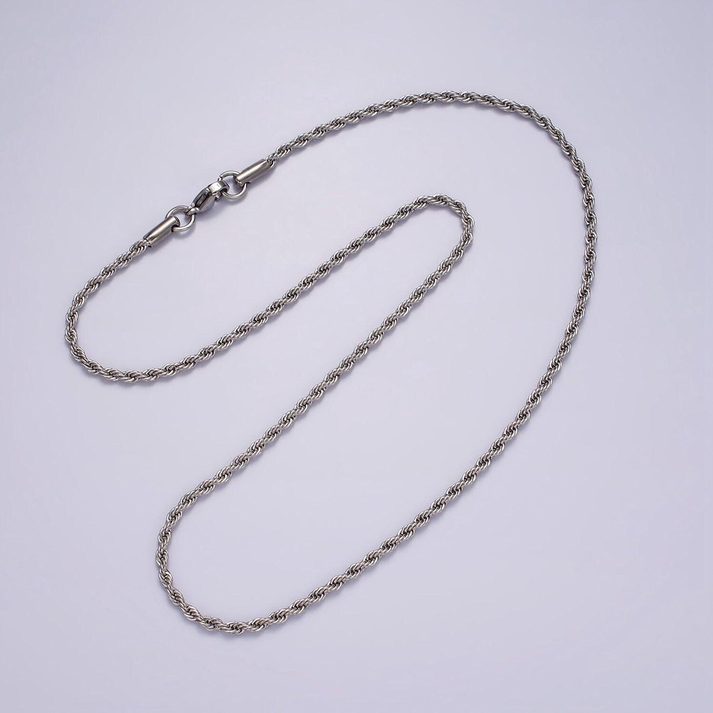 Stainless steel 1.8mm rope 17.7 inches necklace in gold & silver | wa-2336 wa-2337