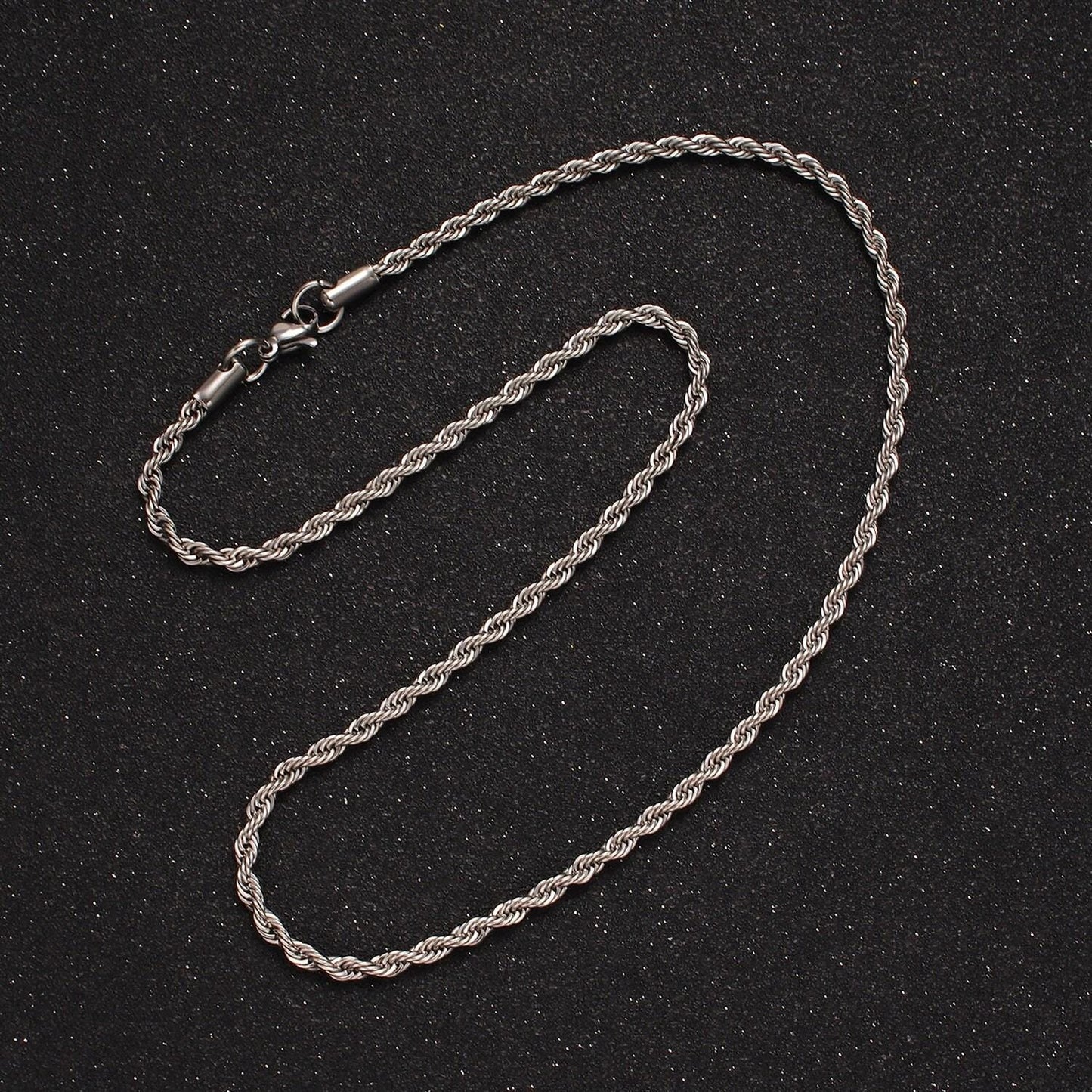 Stainless steel 2.8mm rope 18 inches necklace in gold & silver | wa-2335