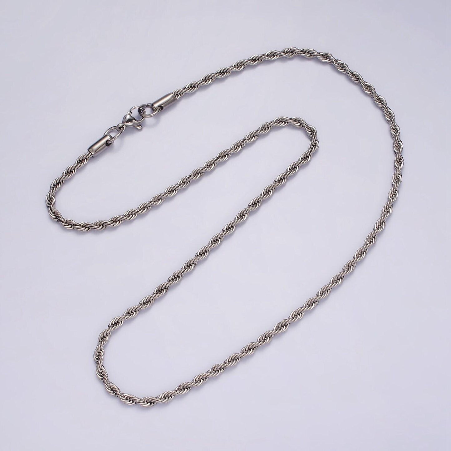 Stainless steel 2.8mm rope 18 inches necklace in gold & silver | wa-2335