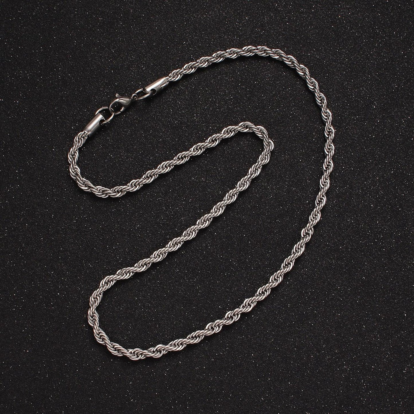 Stainless steel 3.7mm rope 18 inches necklace in gold & silver | wa-2332 wa-2333
