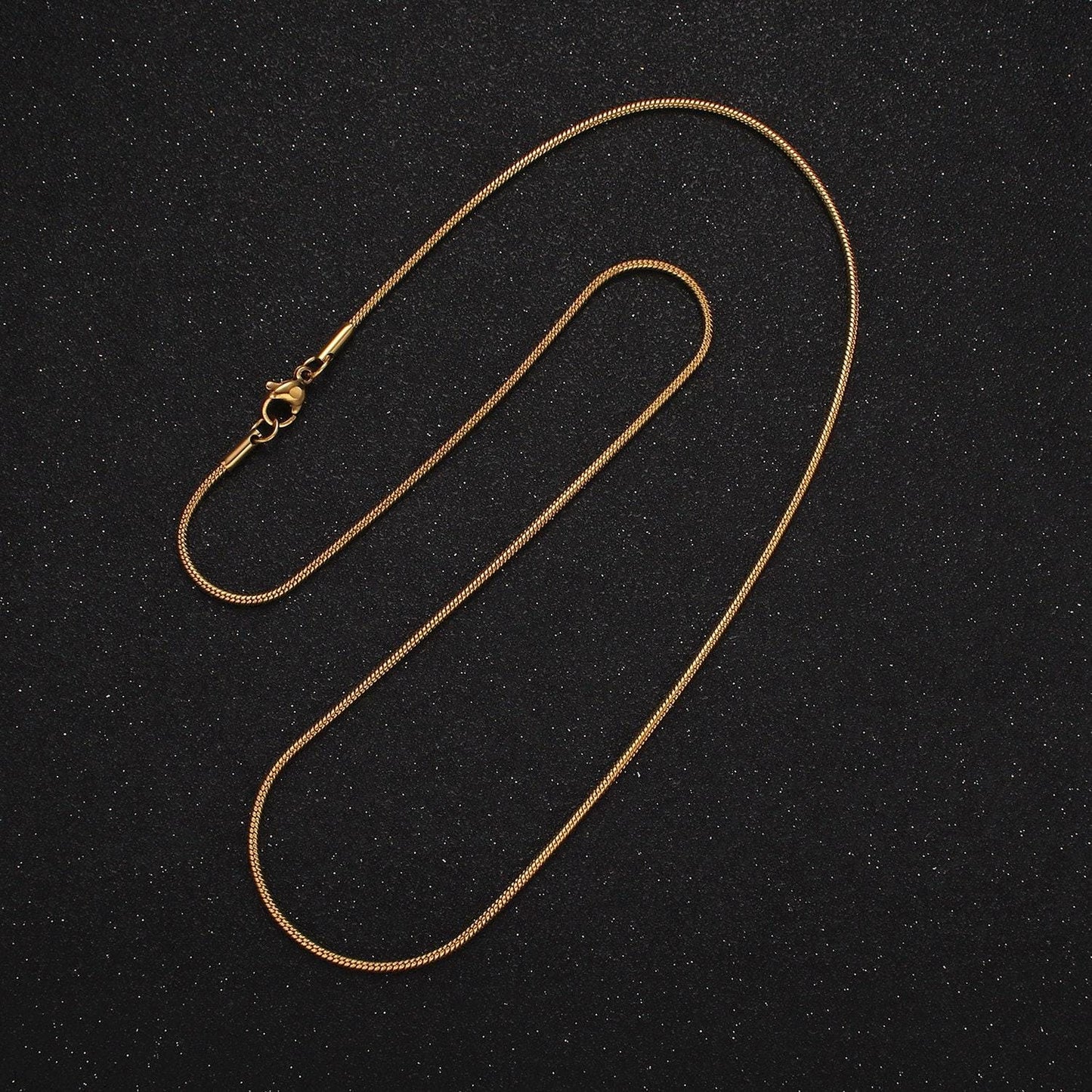 Dainty stainless steel snake chain, 1.5mm snake chain necklace tarnish free, wholesale snake necklace for women or men jewelry making wa2305