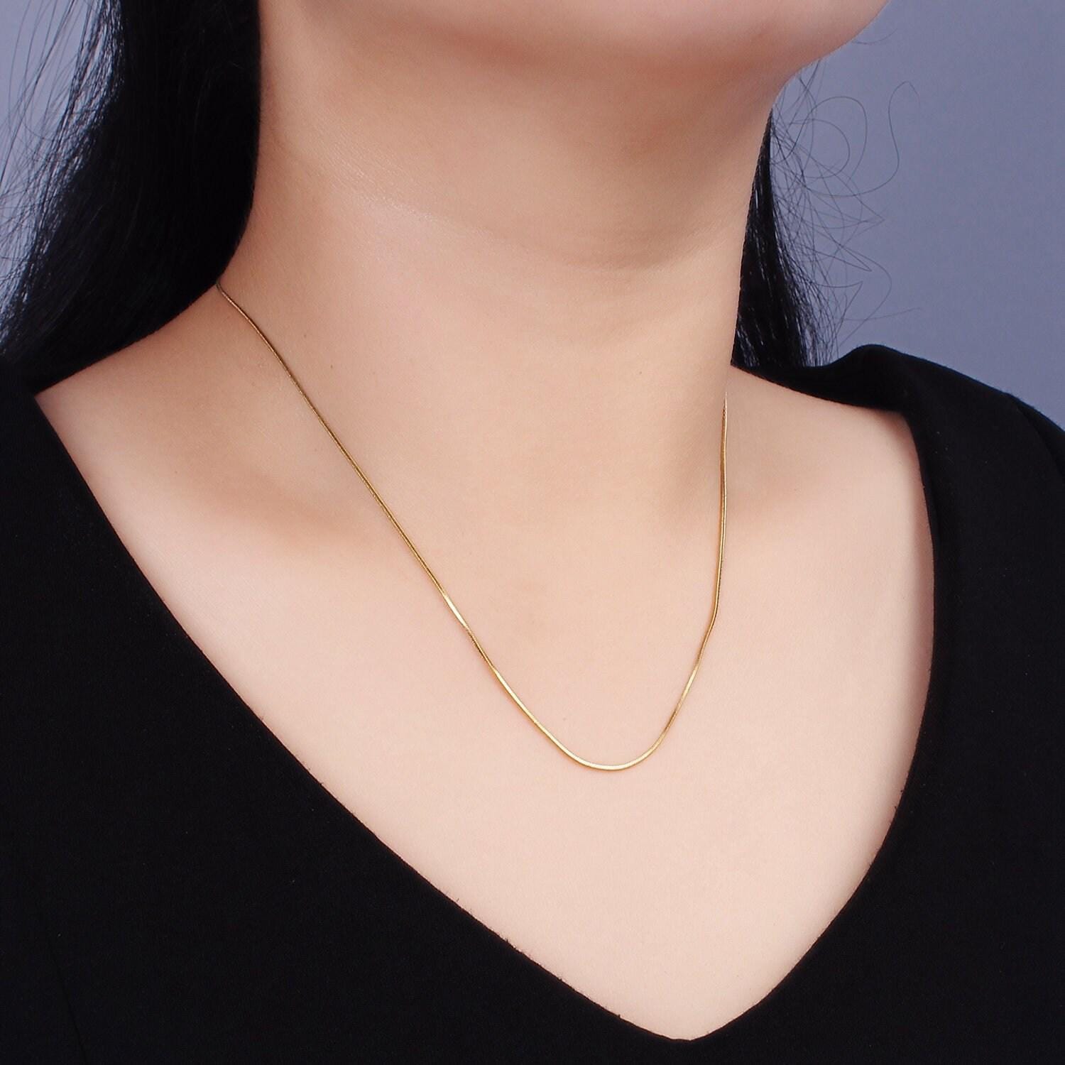 Ready to use dainty gold necklace chain, layer snake chain dainty stainless steel necklace, for pendant charm necklace making wa2306