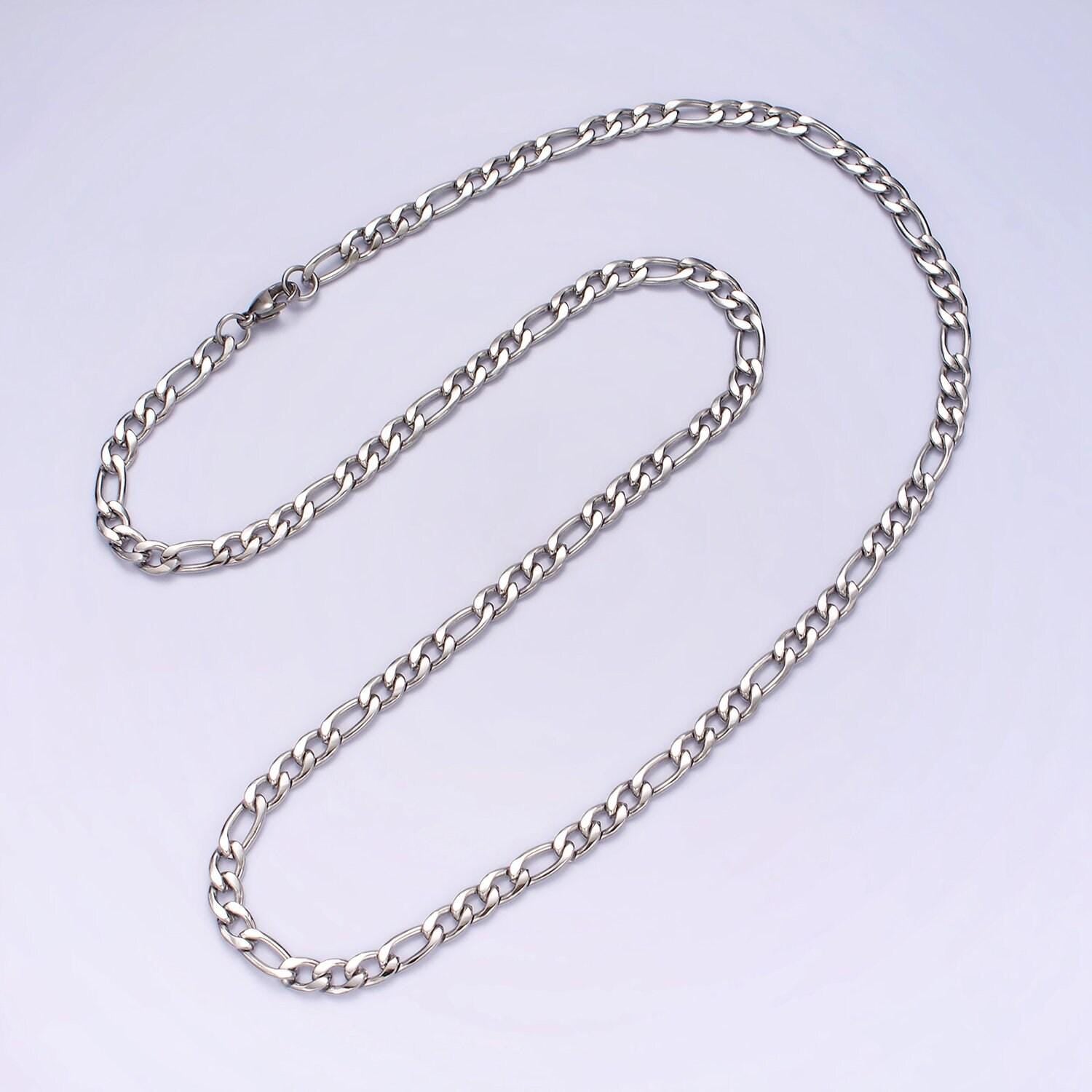 Stainless steel 5mm cuban curb 20 inch, 22 inch, 24 inch layering chain necklace | wa-2271 ~ wa-2273
