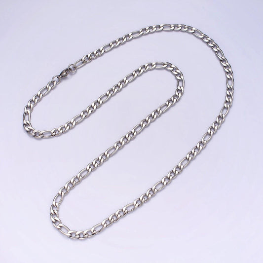 Stainless steel 5mm cuban curb 20 inch, 22 inch, 24 inch layering chain necklace | wa-2271 ~ wa-2273