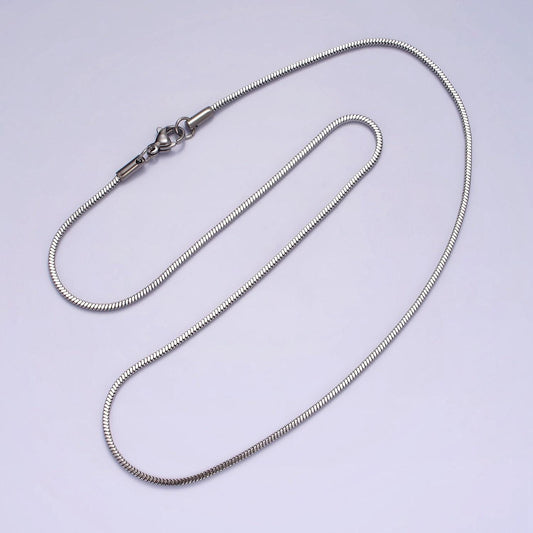 Stainless steel 1.5mm dainty snake chain 18 inch layering necklace | wa-2269