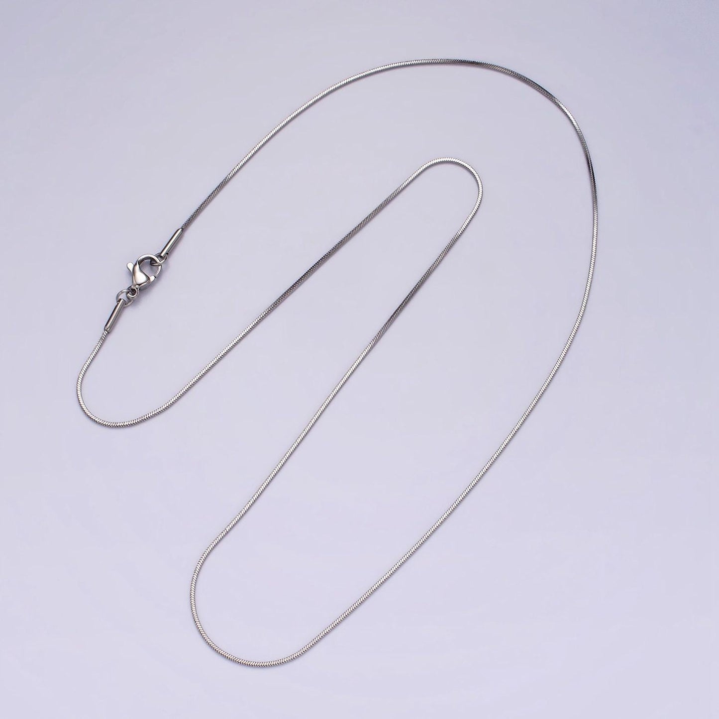 Stainless steel 1mm dainty snake 20 inch layering silver chain necklace | wa-2266
