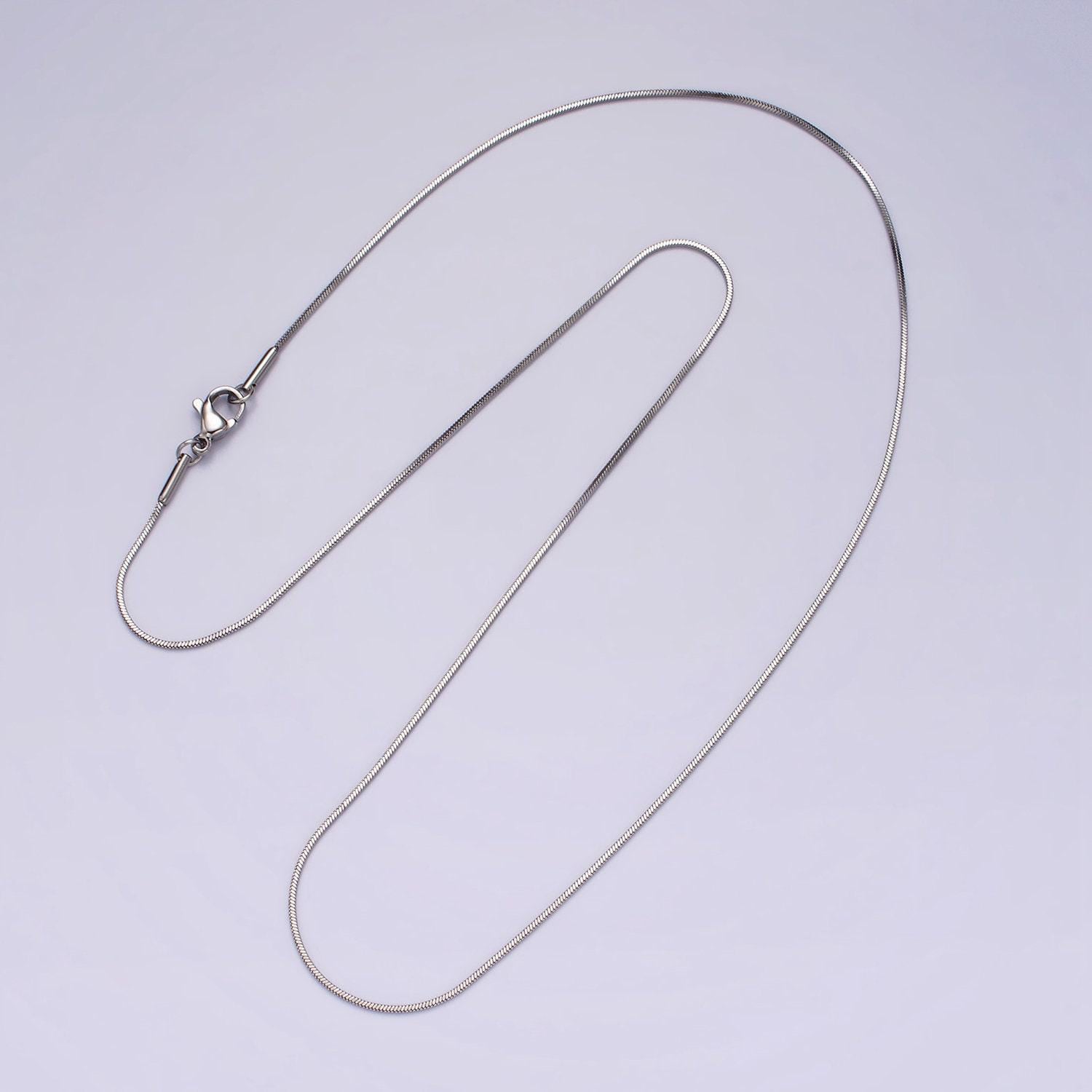 Stainless steel 1mm dainty snake 20 inch layering silver chain necklace | wa-2266