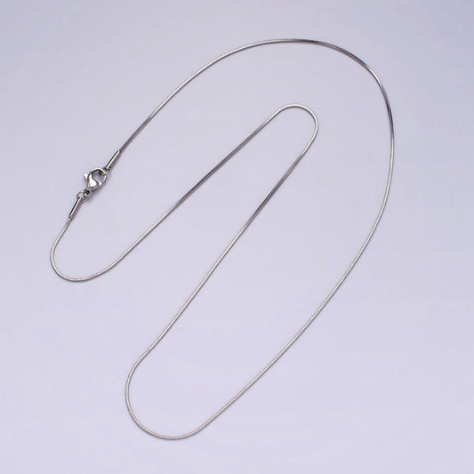 Stainless steel 1mm dainty snake 20 inch layering silver chain necklace | wa-2266