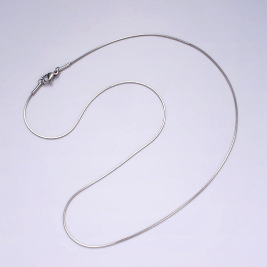 Stainless steel 1mm dainty flat snake 18 inch layering chain necklace | wa-2265
