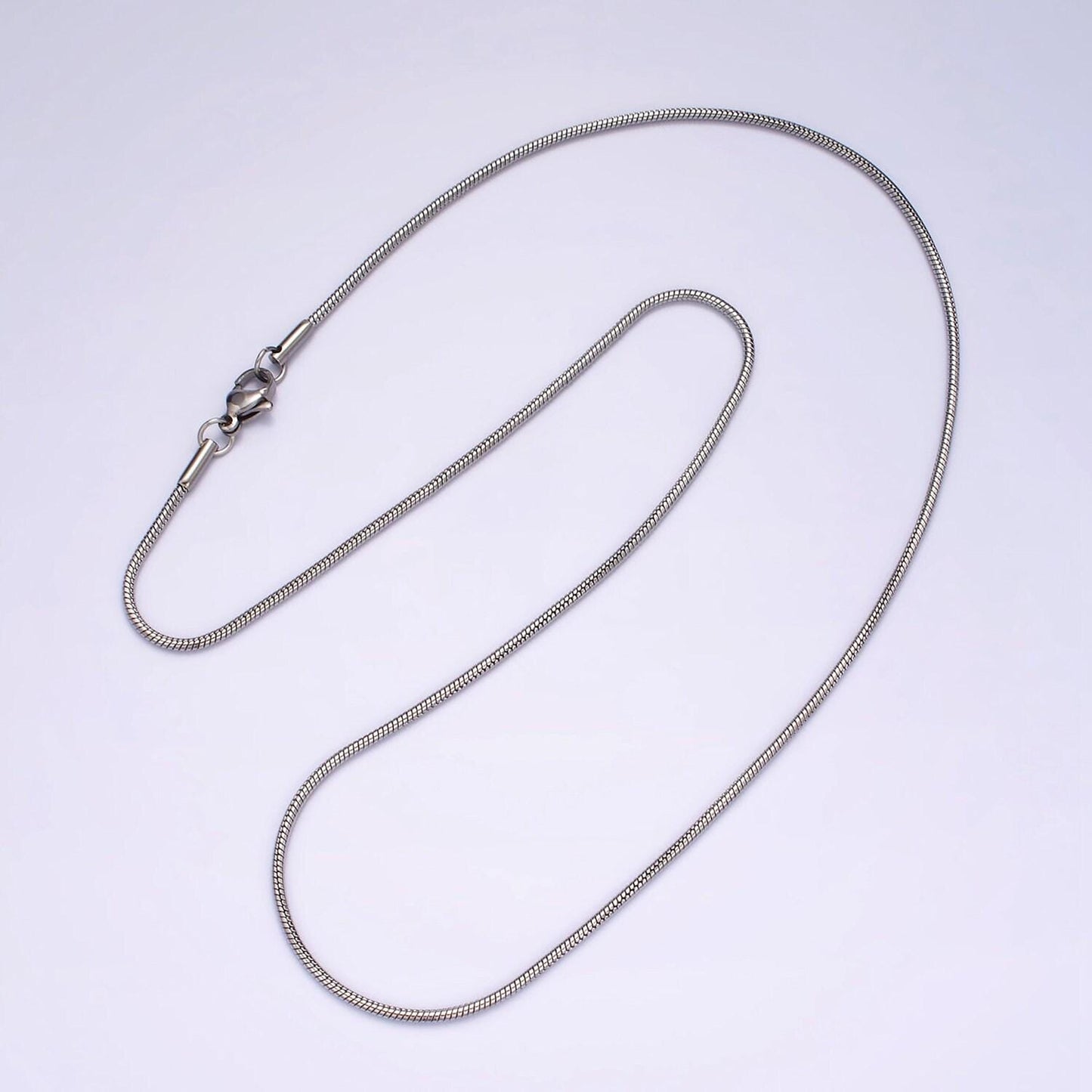 Stainless steel 1.5mm dainty snake 20 inch layering chain necklace | wa-2264