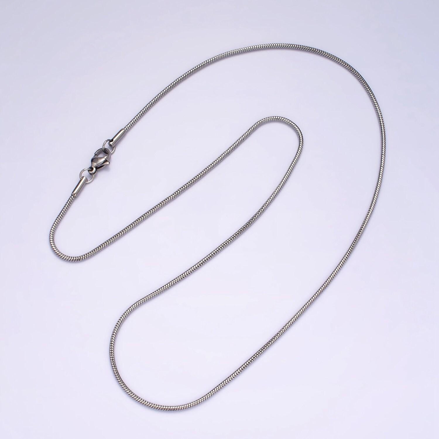 Stainless steel 1.5mm dainty snake 20 inch layering chain necklace | wa-2264