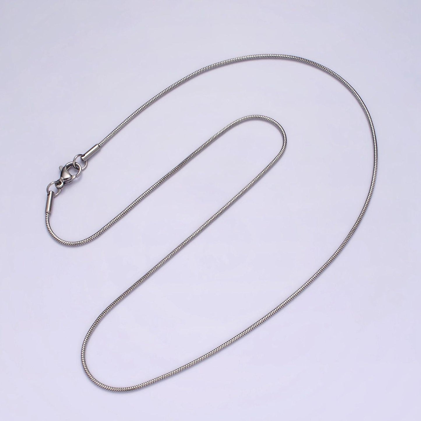 Stainless steel 1.2mm dainty cocoon omega 18 inch layering chain necklace | wa-2261