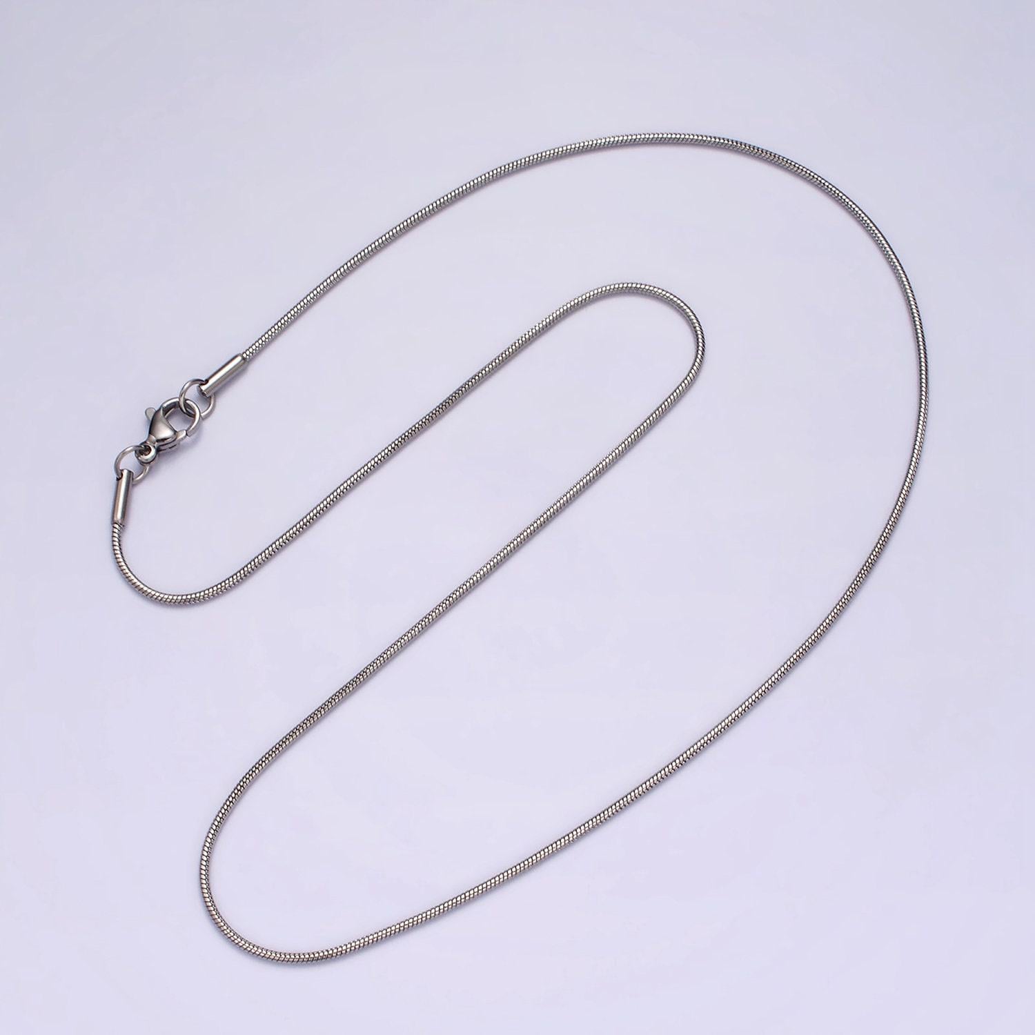Stainless steel 1.2mm dainty cocoon omega 18 inch layering chain necklace | wa-2261