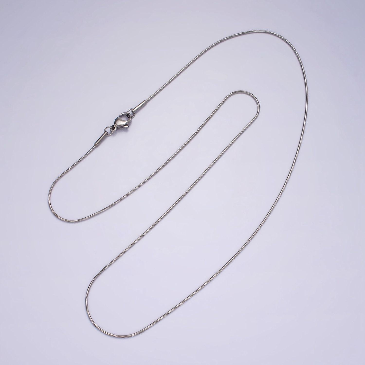 Stainless steel 1mm dainty snake cocoon 20 inch chain layering necklace | wa-2260