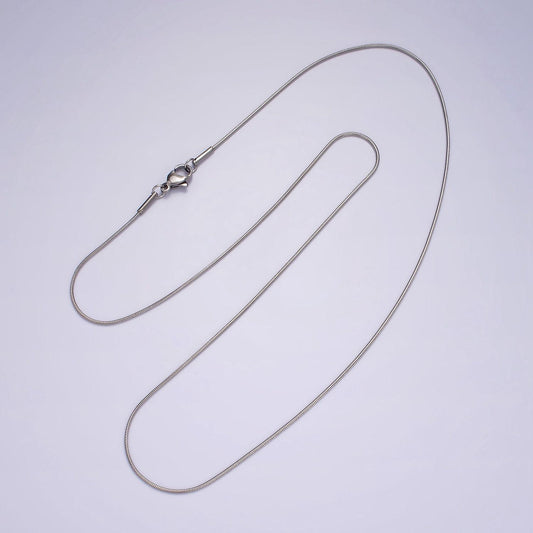 Stainless steel 1mm dainty snake cocoon 20 inch chain layering necklace | wa-2260