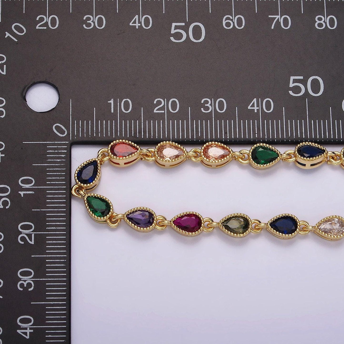 Gold filled necklace colorful cz stone necklace gemstone necklace tear drop crystal necklace dainty necklace christmas gift for her wa2242