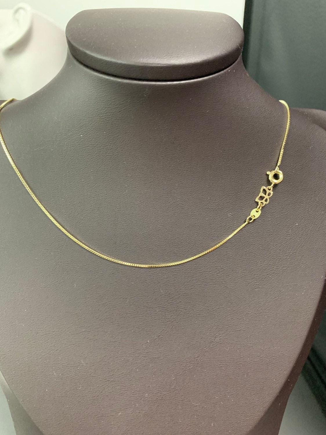 1pc 18'' ready to wear gold square box chain necklace, layering dainty box chain for jewelry making with pendant charm, wa 223