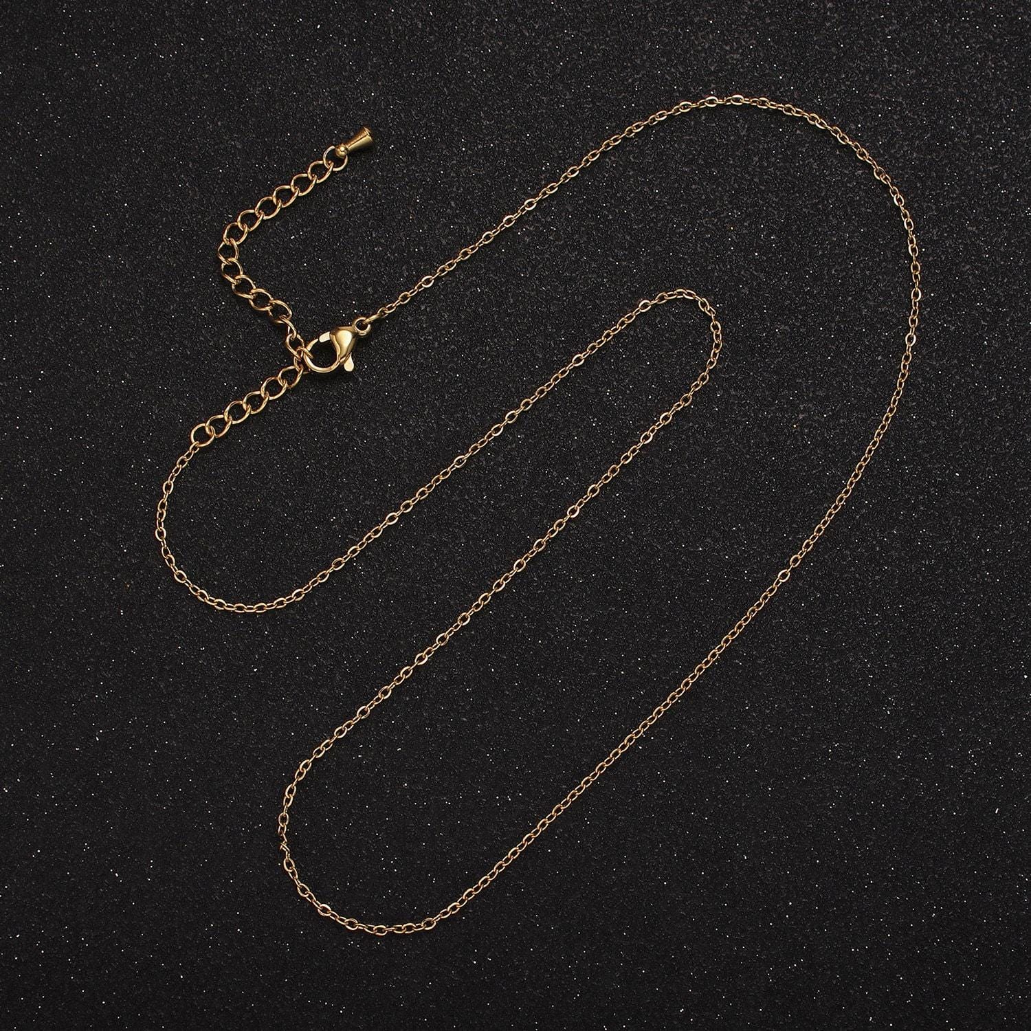 1pc 18'' ready to use gold cable paper clip necklace chain cable chain necklace pendant charm jewelry making supply wa2211