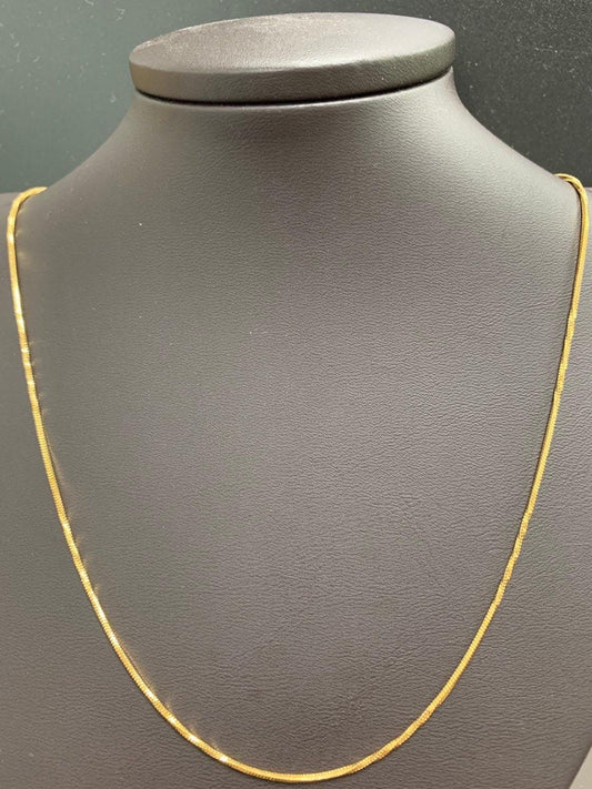 1pc 18.5'' ready to wear gold twisted sequence square box chain necklace, layering dainty box chain for jewelry making pendant charm, wa219