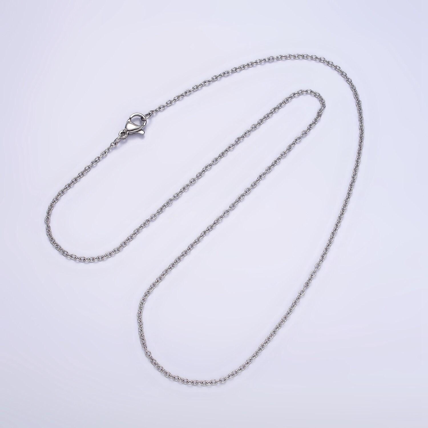 Stainless steel 0.8mm dainty cable chain 18 inch layering chain necklace | wa-2110